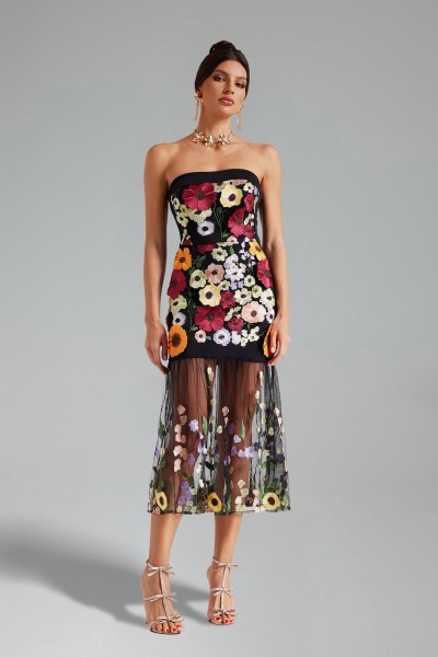 Rochie Brodat Floral Salo