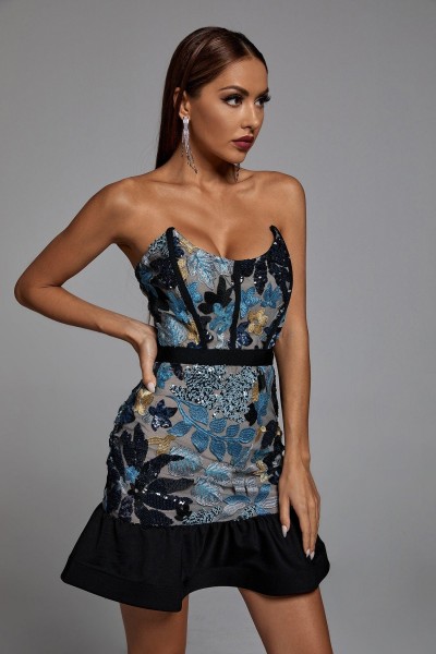 Rochie cu paiete Liwisy cu umeri