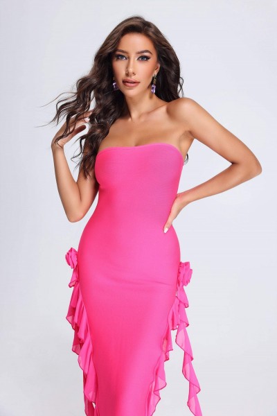 Rochie de bandaj cu fantă fără mâneci Jeneen