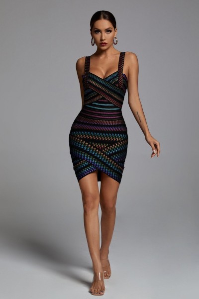Rochie de bandaj curcubeu