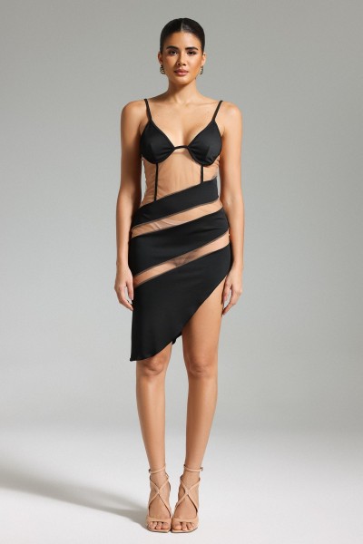 Rochie din plasă Livana Halter Patchwork