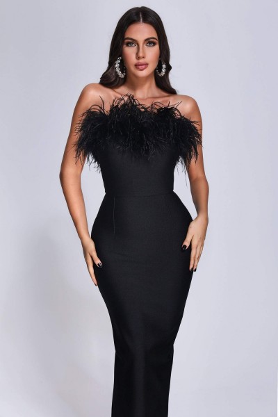 Rochie Maxi Bandage Xuliy Feather