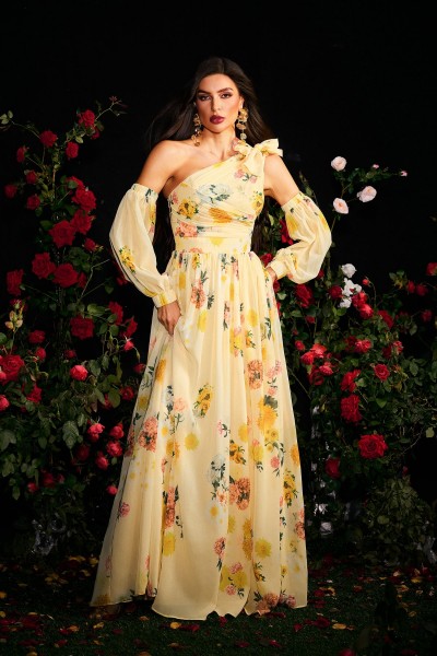 Rochie maxi cu imprimeu flori Waza