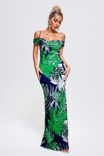 Rochie maxi cu imprimeu Stripa