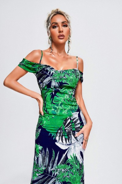 Rochie maxi cu imprimeu Stripa