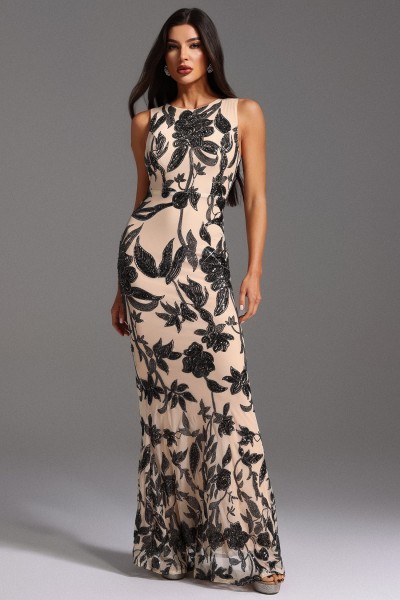 Rochie maxi cu paiete fara maneci Hiata