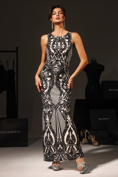 Rochie maxi cu paiete fără mâneci Pora