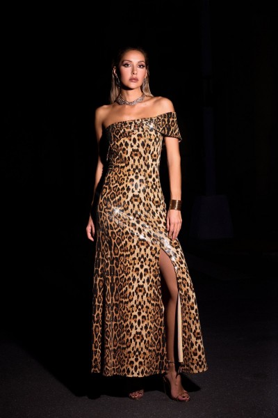 Rochie maxi cu paiete înalte Gianna