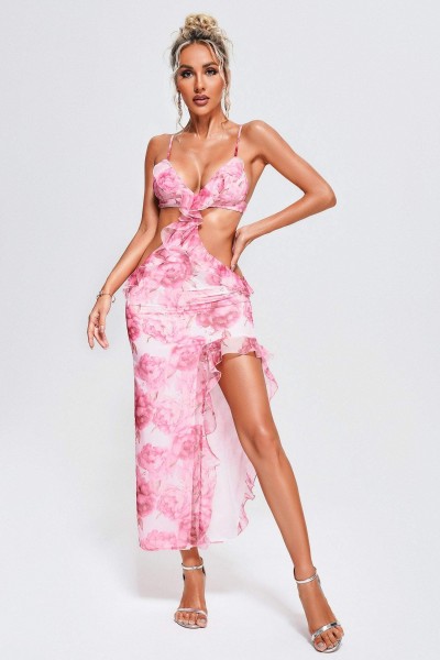 Rochie midi cu flori Mikea