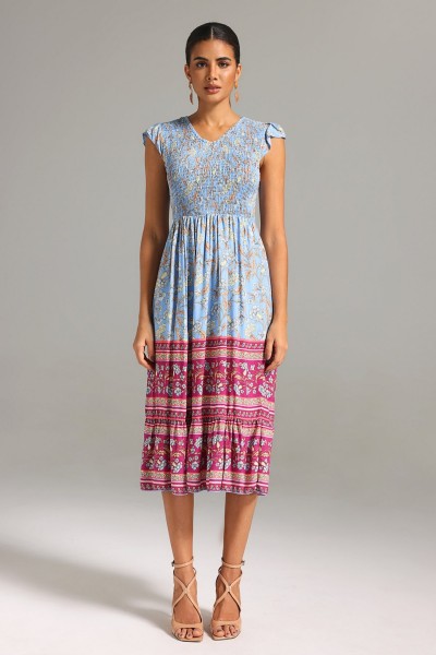 Rochie midi cu imprimeu Saraja