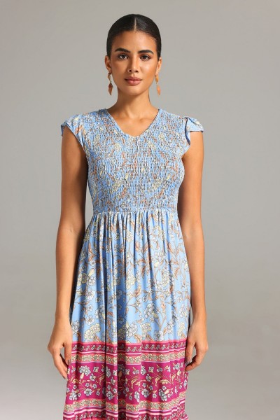 Rochie midi cu imprimeu Saraja