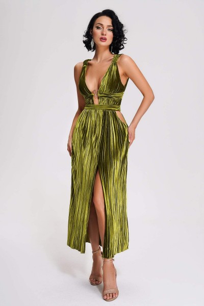 Rochie midi din catifea Cimbru