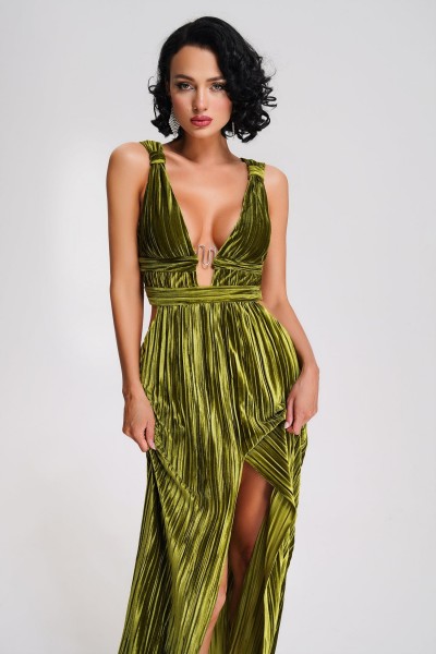 Rochie midi din catifea Cimbru