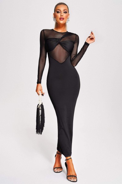 Rochie midi din plasă Yeney