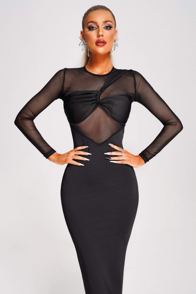 Rochie midi din plasă Yeney