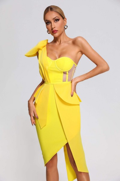 Rochie midi Spak pe un umăr