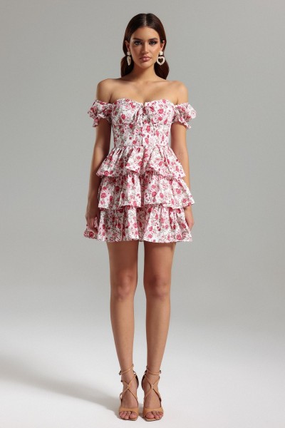 Rochie mini cu imprimeu în straturi Juny