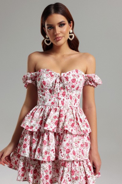 Rochie mini cu imprimeu în straturi Juny