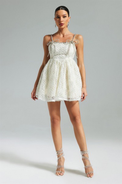Rochie mini din plasă Teela Diamante
