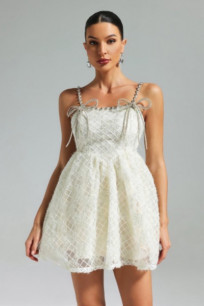 Rochie mini din plasă Teela Diamante