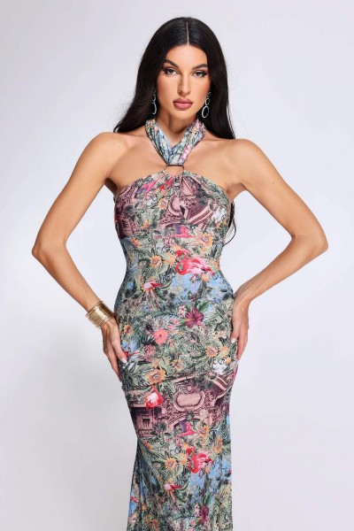 Rochie Prinsesa Imprimata Halter