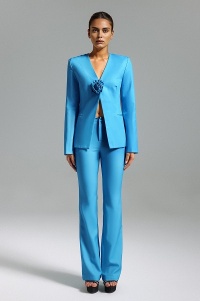 Set Blazer Fenby Flower - Albastru