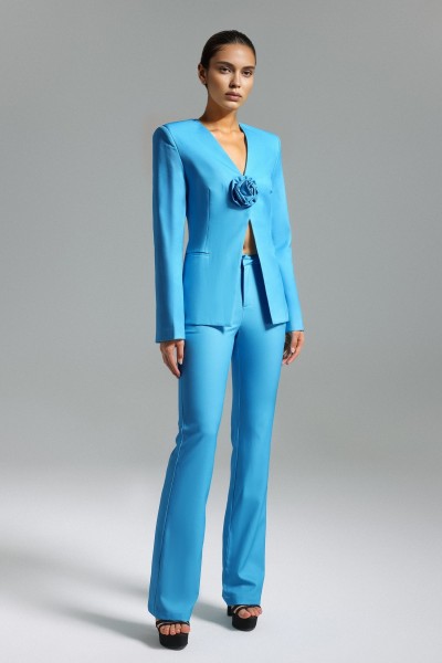 Set Blazer Fenby Flower - Albastru