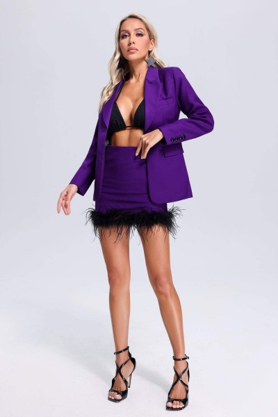 Set de blazer cu pene Tancy