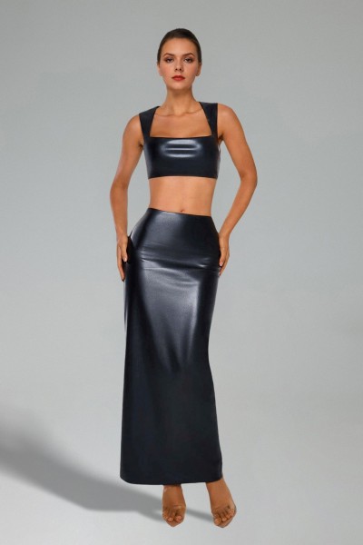 Set de cârlig maxi din piele artificială fără mâneci Lorena